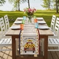 thumbnail image 4 of Vintage Sunflower Truck Table Runner, Wooden Yellow Summer Botanical Floral Cotton Linen Table Runners 72 Inches Long, Dresser Scarf Runner for Dining/Coffee/Kitchen/TV Stands/Cabinets 13''x72'', 4 of 9
