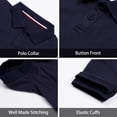 thumbnail image 5 of LittleSpring Kids School Uniform Pique Polo Shirts for Boys Short Sleeve Summer Clothes Solid Navy Blue 5T, 5 of 6