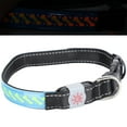 thumbnail image 2 of Pet LED Collar, High Visibility Adjustable Size Carved PU Leather Lightweight 3 Flash Modes Dog  Collars  For Daily Night Use For Cats Blue PU Leather, 2 of 8