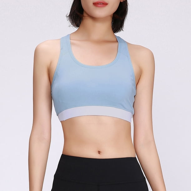 Sujetador deportivo con espalda cruzada para mujer, acolchado, push up, entrenamiento de alto impact Abanopi Sujetador deportivo para mujer