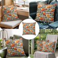 thumbnail image 4 of Throw Pillow Covers, Thanksgiving Orange Pumpkin Decorative Throw Pillow Covers 20x20 Inch, Fall Autumn Leaves Farmhouse Check Square Linen Pillow Cases for Couch/Living Room/Sofa, 4 of 9