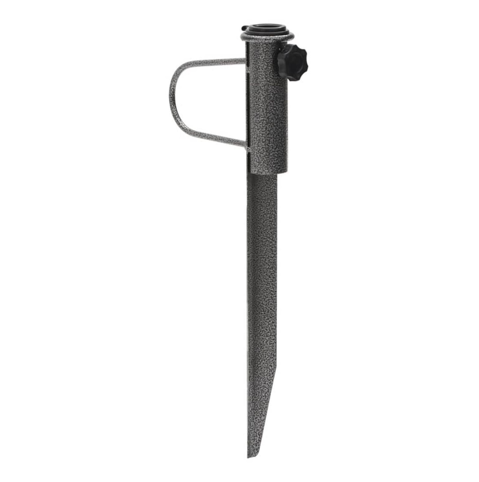 Parasol Stand Black - Galvanized Steel Outdoor Umbrella Base - Compact Cylinder Design - Adjustable Armrests - Patio & Garden Accessory