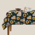 thumbnail image 3 of Wukai Bear Sunflower Waterproof Tablecloth for Kitchen Dining, Fits Square Tables for 2-4 Seats -54"x54", 3 of 7