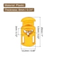 thumbnail image 2 of Unique Bargains 30Pack 5.5x3mm Cord Lock Plastic Single Hole Spring Toggle Stoppers, Dark Yellow, 2 of 5