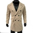 thumbnail image 5 of zfhfof Mens Double Breasted Trench Coat Notched Lapel Mid Long Peacoat Classic Casual Fall Winter Business Work Overcoat with Pockets, 5 of 5