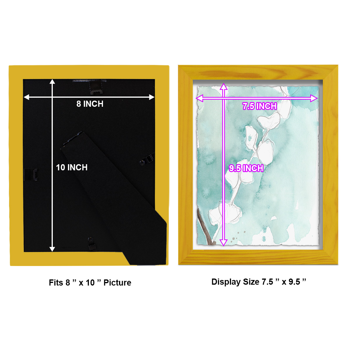 Ginkgo on Dusty Teal V - Framed Print w/glass - Sunflower Yellow