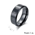 thumbnail image 2 of 8mm Titanium Steel Black Brushed Anniversary Band Men's Religious Ring Size 7-11, 2 of 8