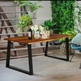 thumbnail image 3 of Gymax Table à Manger Rectangulaire en Bois d'Acacia Mobilier Rustique Intérieur et Extérieur, 3 of 10
