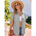 thumbnail image 5 of MOYIKO Short Sleeve Summer Tops for Women Casual Button Down Shirts Striped Business Work Blouses, 5 of 7