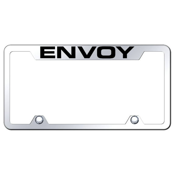 GMC Envoy Logo Stainless Steel Truck Cut-Out License Plate Frame (Chrome)