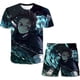 thumbnail image 2 of Conjuntos de ropa de Demon Slayer de verano para niños y niñas, camisetas informales estampadas + Pantalones cortos, ropa nueva para niños, 2 piezas/Trajes de ocio 14T Gao Jinjia LED, 2 of 2