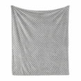 thumbnail image 1 of Abstract Soft Flannel Fleece Throw Blanket, Continuous Floral and Lines Simplistic Soft Grey Illustration, Cozy Plush for Indoor and Outdoor Use, 50" x 70", Charcoal Grey and Pale Grey, by Ambesonne, 1 of 5