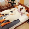 thumbnail image 5 of Large White Goose Plush Toy, Long Rectangular Soft Sleeping Pillow, Soothing Cuddle Doll for and Adults, Cute Lying Down Plushie Ideal as Easter Gift and Bedtime Comfort Companion, 61.02in, White, 5 of 13