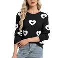 thumbnail image 2 of Yuyuzo Sweaters for Women Valentines Day Crewneck Long Sleeve Shirts Loose Casual Comfy Knit Pullover Tops, 2 of 6