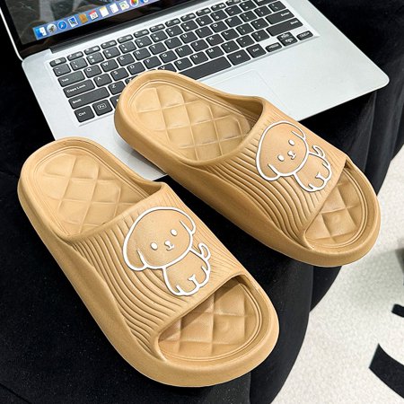 

2024 New Simple Cartoon Puppy Summer Indoor Home Non-slip Couple Bathroom Bathing Household Sandals and Slippers for Women