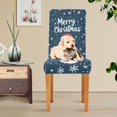 thumbnail image 4 of Yayeee 4 Pack Dining Chair Covers Stretch Parson Chairs Slipcovers Seat Protector, Christmas Santa, 4 of 6