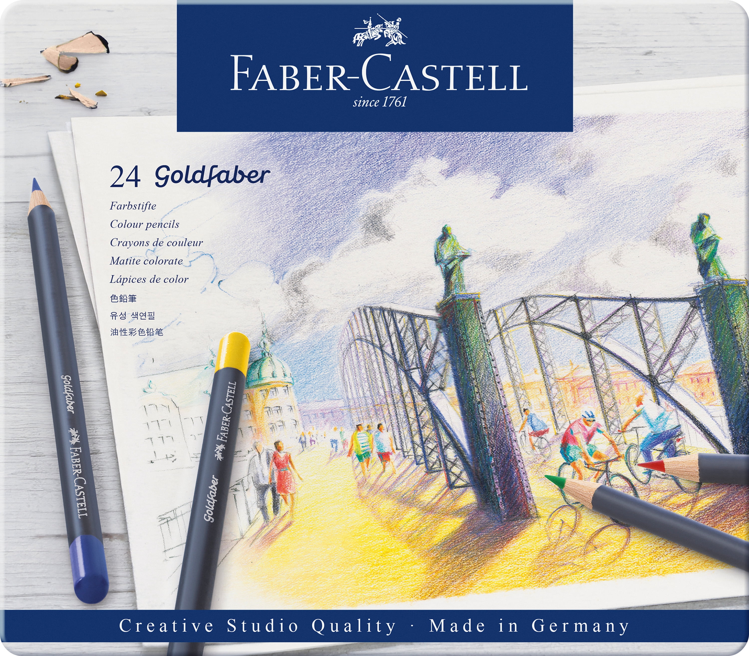 24pk Faber-Castell Polychromos Coloured Pencils in Tin 