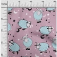thumbnail image 2 of oneOone Rayon Rose Pink Fabric Kids Sheep Sewing Craft Projects Fabric Prints By Yard 56 Inch Wide, 2 of 4