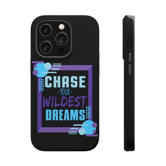 DistinctInk MagSafe Tough Case for Apple iPhone 15 Pro (6.1" Screen) - Chase Your Wildest Dreams - Shockproof Protection
