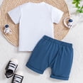thumbnail image 5 of mgoYE Baby Boy First Birthday Outfit Letters Printed Short Sleeve Shirt Tops Shorts Set Cute Cake Smash Outfit(White,6-12 Months), 5 of 7