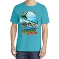 thumbnail image 2 of Wild Bobby, Tarpon Extreme, Fishing, Garment-Dyed Washed Look Short Sleeve Tees, Blue Lagoon, Small, 2 of 3