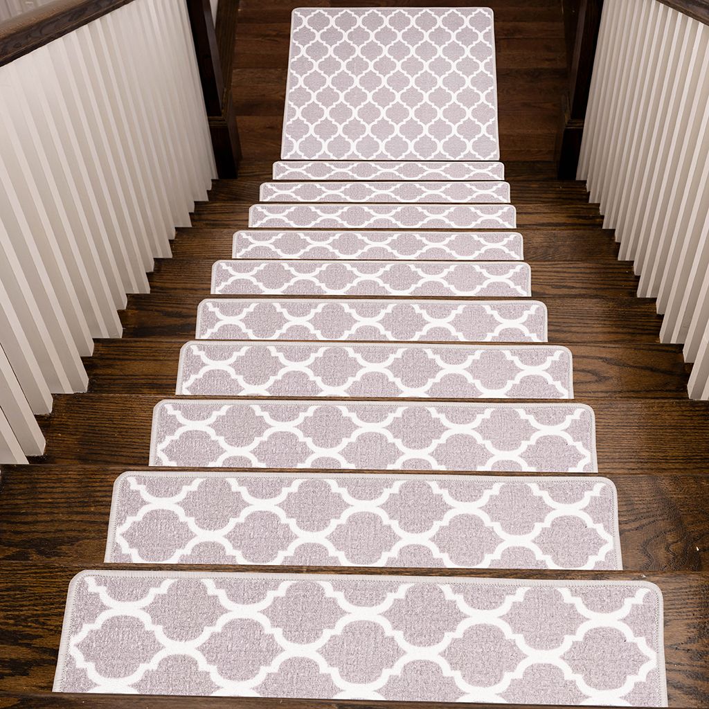 Benissimo Carpet Stair Treads Durable Polyester Skid Resistant Set Of 