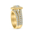 thumbnail image 2 of 3.00ct Cushion Halo Diamond Engagement Wedding Ring Set 10K yellow gold, 2 of 4