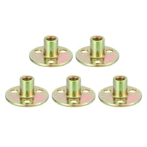 Uxcell 5Pcs M8 Brad Hole Tee Nuts Manganese Steel Round Base Nut for Wood
