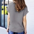 thumbnail image 4 of Chemisier pour Femmes Décontracté Été Femmes Mode Décontracté Uni Col en V Ample Manches Courtes T-Shirt Haut Chemisier Chandail Court pour Femmes Décontracté Été Femmes Hauts Été Femmes Hauts Automne, 4 of 8