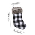 thumbnail image 3 of 19-inch Christmas Stockings Red Black Buffalo Plaid Christmas Ornaments Xmas Plush Stockings Christmas Hanging Ornaments Decorations for Holiday Festive, 3 of 6