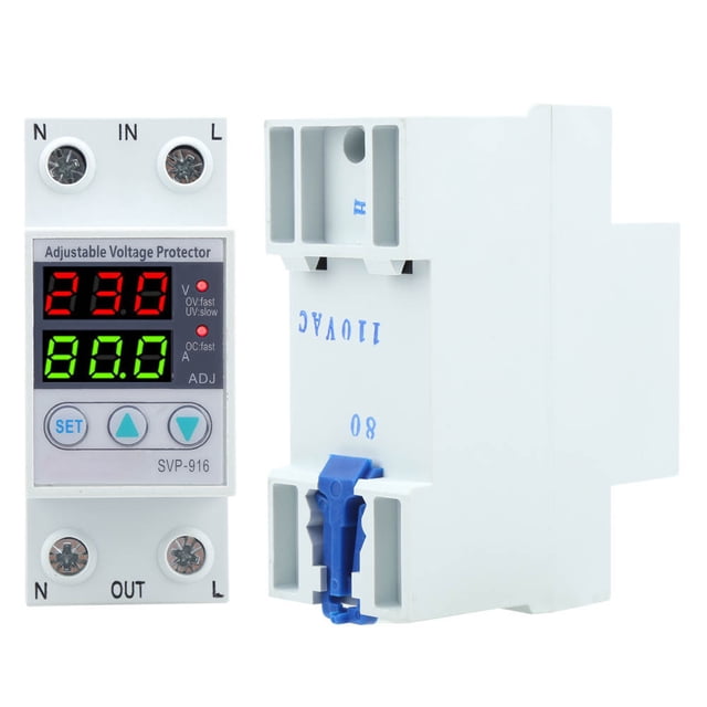 Protector De Sobretensión Y Subtensión Ajustable, Dispositivo De Protección De VoltaJe, Sobretensión, Subtensión Para El Hogar, Oficina, Industrial Con Función De Reinicio