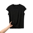 thumbnail image 3 of Loopsun Womens Short Sleeve Pajama Tops Print Round Neck Short Sleeve Thin Loose Loungewear, 3 of 5
