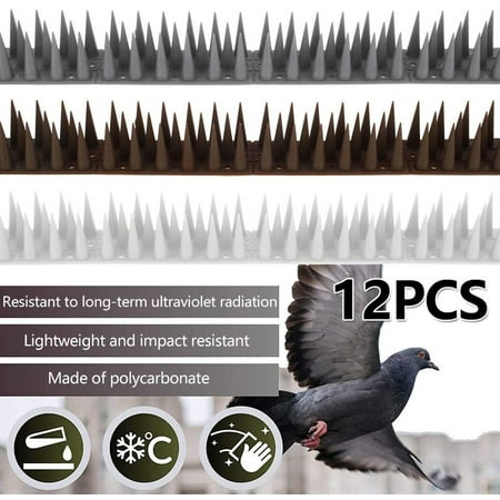 

12PCS Fence Spikes with 30 Bundling Straps Garden Plastic Bird Animal Deterrent Repellent Spikes to Stop Birds and Cats Sitting on Fence Garden Security Anti Climb Cat/Intruder Deterrent