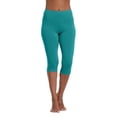 thumbnail image 2 of Capri Leggings for Women Stretch Workout Yoga Pants Active 3/4 Cropped Pants Casual Low Rise Running Gym Athletic Comfy Capris Trendy Leggings Sky Blue XXL, 2 of 4