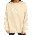 thumbnail image 6 of Dolkfu Beige Shirts for Women Trendy Valentines Day Heart Print Tees Pullover Crewneck Woman Clothes L, 6 of 8