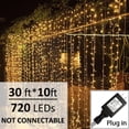 thumbnail image 2 of Luces de cortina Solhice LED de 9,7 m x 3 m 720, color blanco cálido, Navidad, 2 of 6