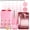 Pink1, variant on 32PCS Bathroom Sets with Shower Curtain and Rugs Beige Bathroom Accessories Set Shower Curtain Set 3PCS Lotion Soap Dispenser Bathroom Accessories with Black Bathroom Decor