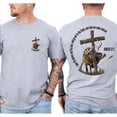 thumbnail image 3 of Christian Genesis 27 3 Deer Hunting Cross Graphic Casual T-Shirt for Men, 3 of 6