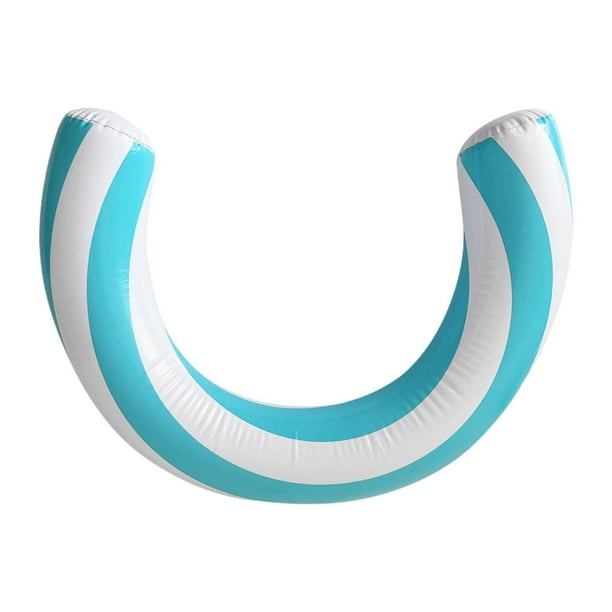 Flotador inflable para piscina, accesorio ligero y curvo para lago y playa. Azul