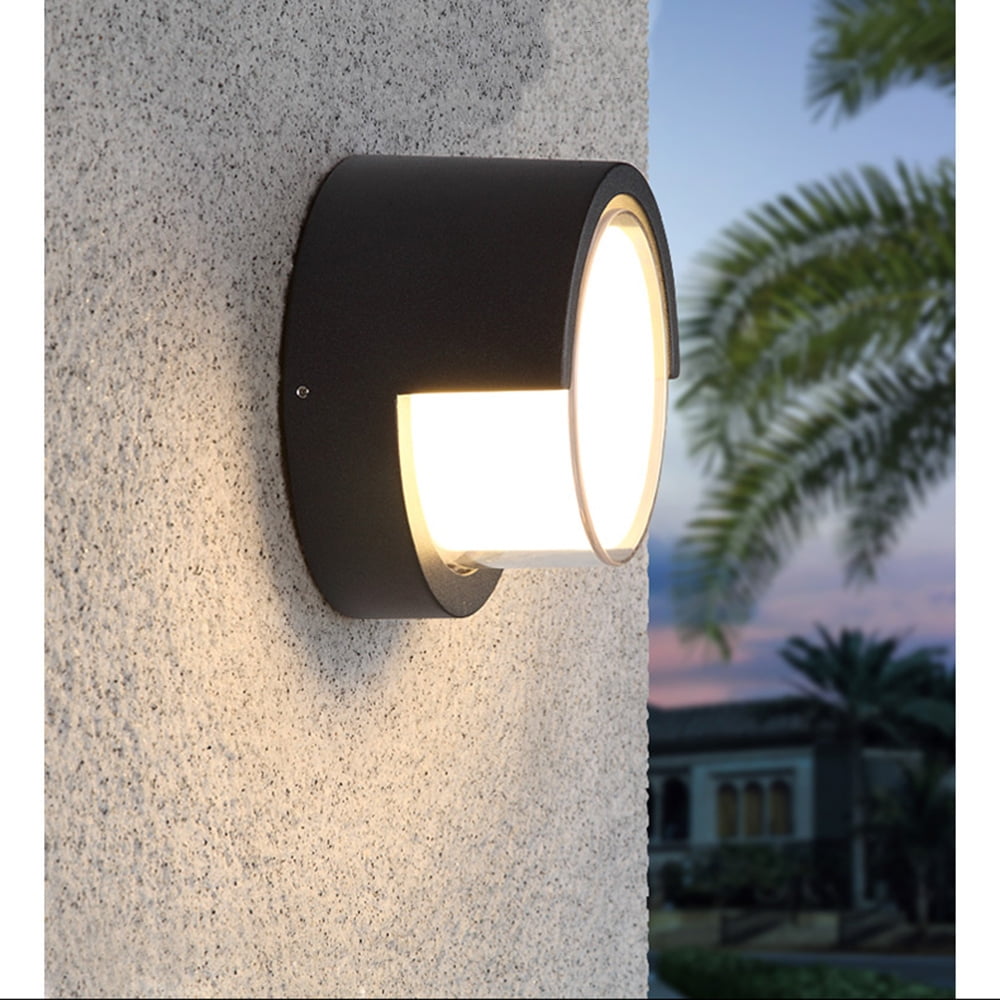 Pathson Outdoor Aluminum LED Wall Lantern Garden Light LED Black Waterproof Exterior Wall Lamp 8 Watt Power Saving