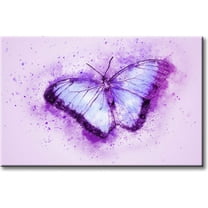 Beautiful Purple Butterfly Picture on Stretched Canvas, Wall Art Décor, Ready to Hang