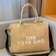 thumbnail image 5 of Canvas Tote Bag Soft Hand Feeling Casual Hard Wearing Shoulder Handbag Waterproof With Zipper For Dating, 5 of 7