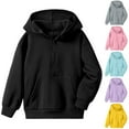 thumbnail image 2 of shoper Quarter Zip Hoodies Boy Girl Hooded Sweatshirts Long Sleeve Hoodies Kids Pullover with Kangaroo Pocket for 5-14Y Black, 2 of 4
