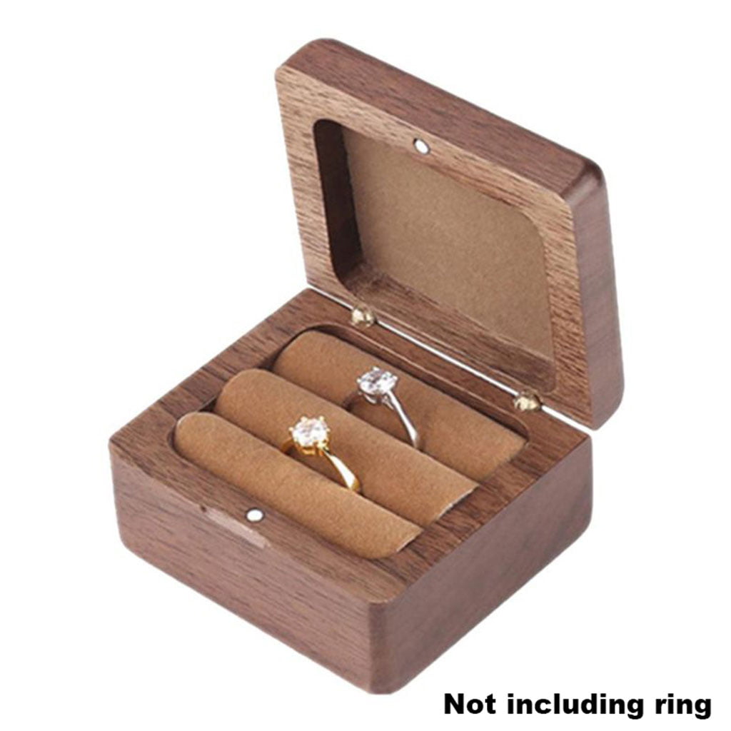 Wedding Square Wooden Ring Bearer Box Heart Ring Pillow Box Lover Gift Box