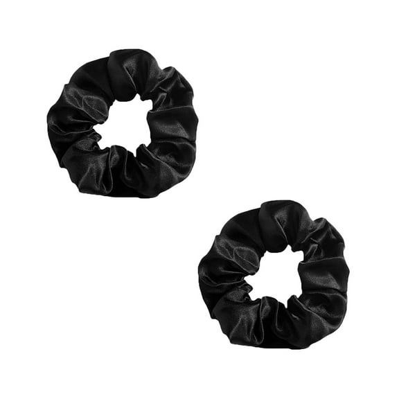 RAGUPEL 2Pcs Scrunchies,Satin Fabric Glossy and Smooth Hair Accessories for Women,Hair Scrunchies for Women's Hair,Black,Style2