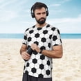 thumbnail image 4 of Wukai Soccer Ball Print Men's Short-Sleeved Mesh T-Shirt,Quick-Dry Short Sleeve Workout T-Shirt-5X-Large, 4 of 8