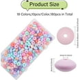 180Pcs 18 Colors Rondelle Food Grade EcoFriendly Silicone Abacus Beads