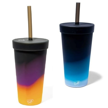 

Silipint: Silicone 22oz Straw Tumblers 2 Pack Sun Storm & Moon Beam