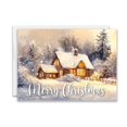 thumbnail image 1 of Tarjeta de Navidad JBH Creations Winter Cabin, paquete de 24, 1 of 5