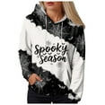thumbnail image 3 of Kaprioy Halloween Sweatshirts for Women Pullover Sweatshirt Drawstring Fall Fashion Spooky Spider Printed Hoodie Long Sleeve Tops with Pocket Grey, XXL, 3 of 6